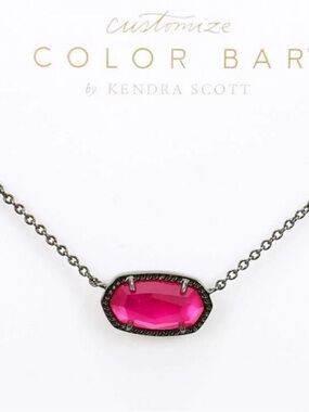 Kendra Scott Elisa Azalea Illusion Pink Necklace Gunmetal Tone